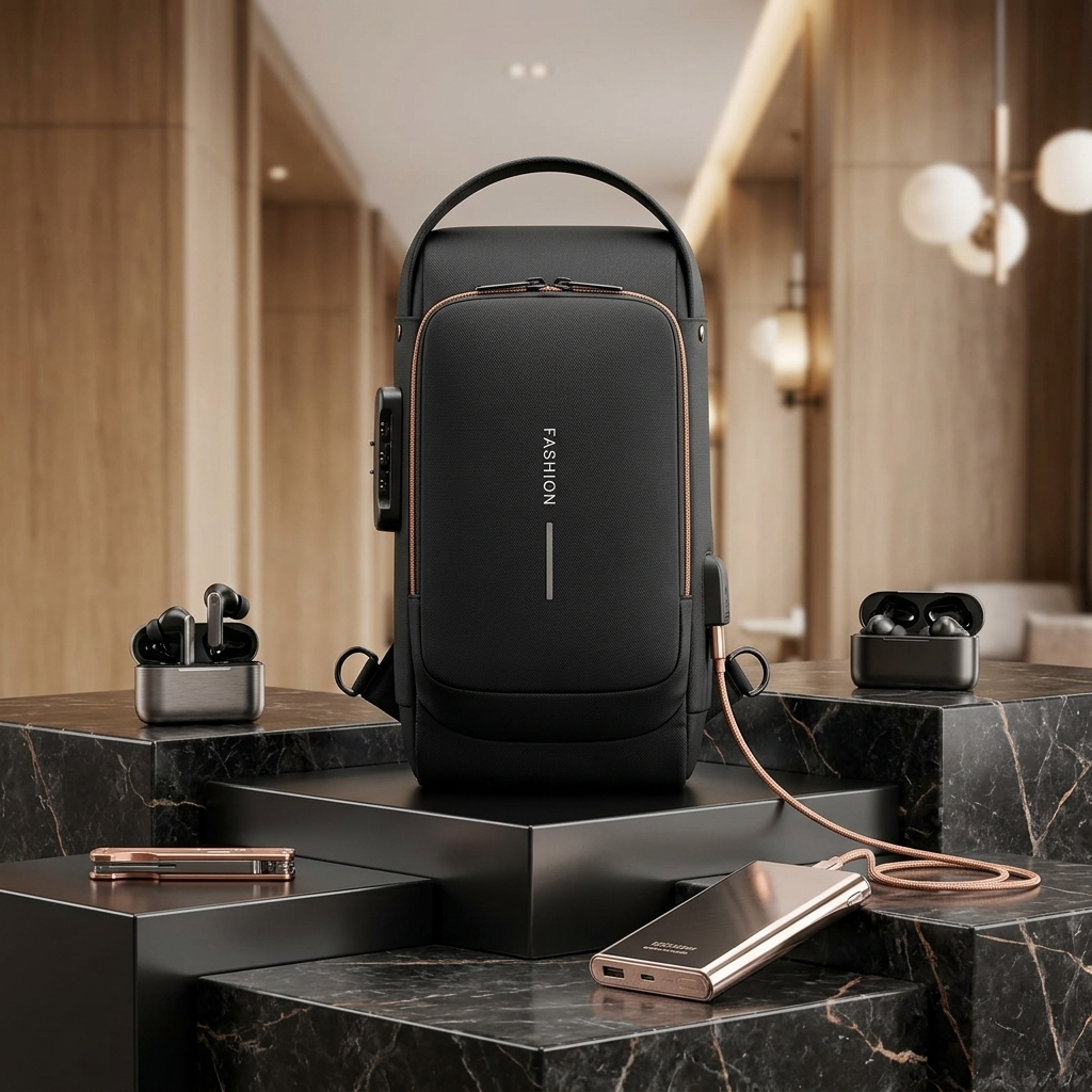 FashionBag Premium USB Şarjlı Güvenlik Omuz Çantası
